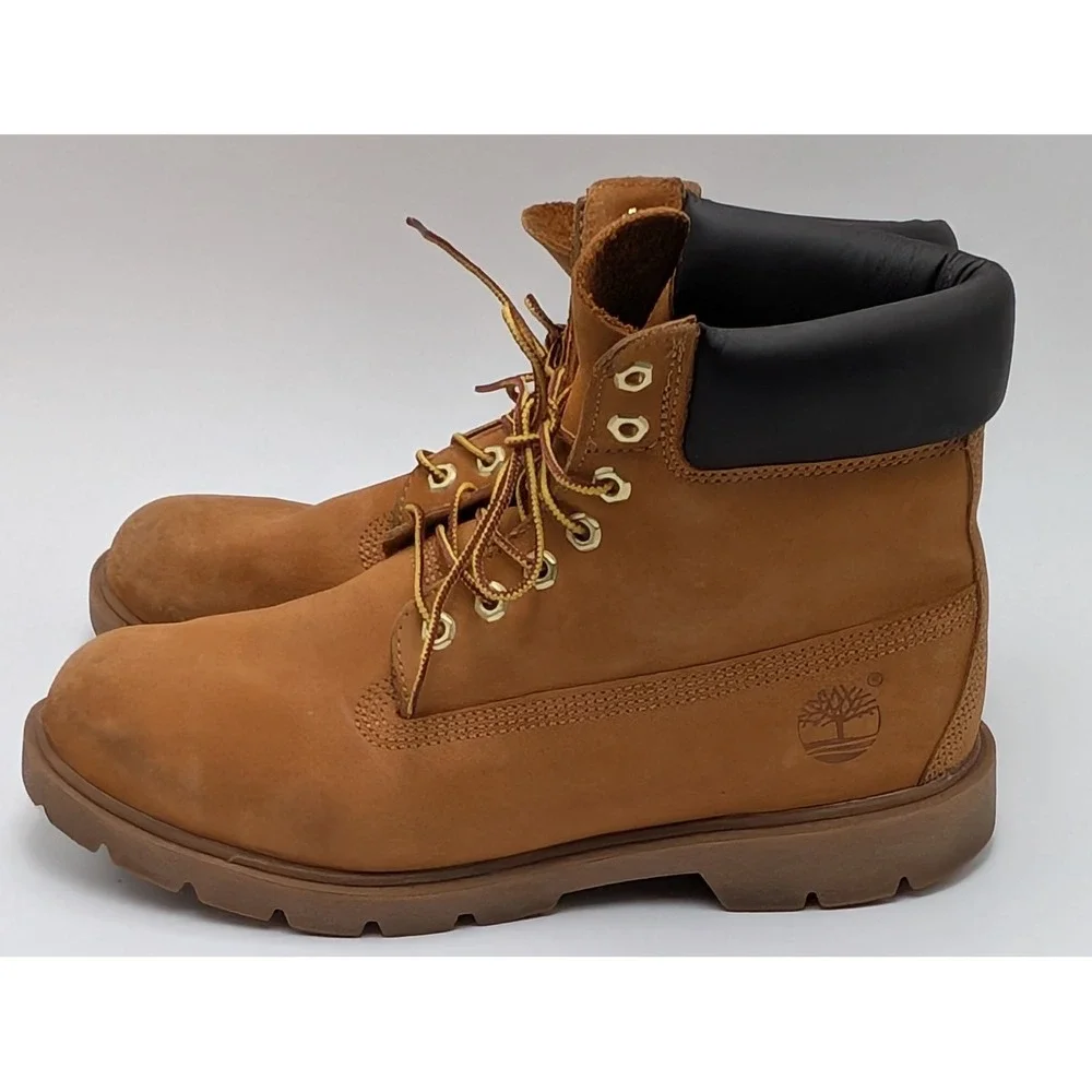 Timberland Boots Mens 10 Wheat 6-Inch Premium 18094 Waterproof Nubuck Workwear